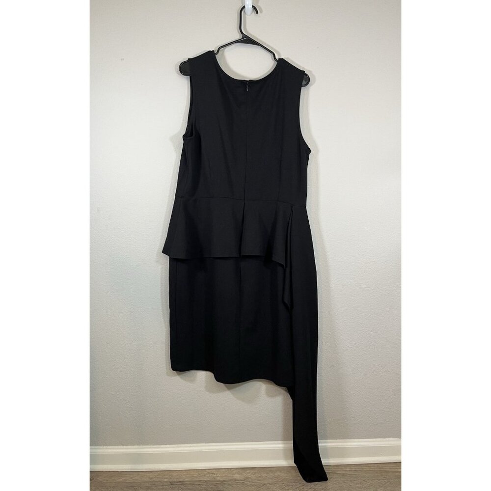 Ashley Stewart Asymmetric Peplum Black Dress - Picture 3 of 16